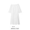 Araltay New Arrival Fashion Style Women's Clothing Fashion All-Match off-Shoulder A- Line Linen Dress 8191267