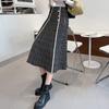 Checkered Half Length Skirt for Women In Autumn and Winter High Waisted  Medium Length  Buttocks Wrapped  A-line Skirt  Knitted Women's Skirt