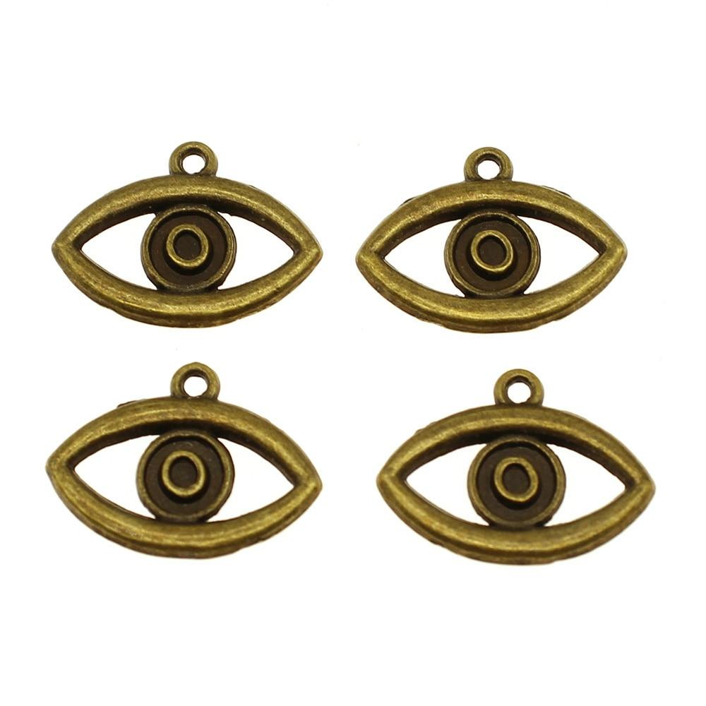 

10шт Амулеты для глаз Амулеты Античная бронза Цвет Цинковый сплав 21X16mm