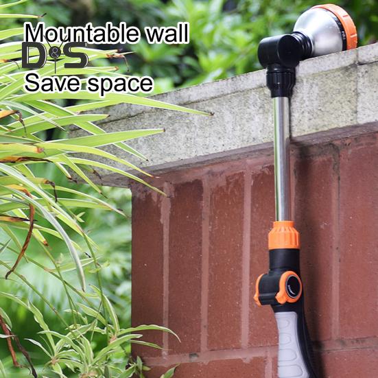 Watering Wand with Button Flow Control 8 Spray Modes Metal Sprinkler Wand Hose Nozzle Sprayer with Long Pole for Garden Lawn