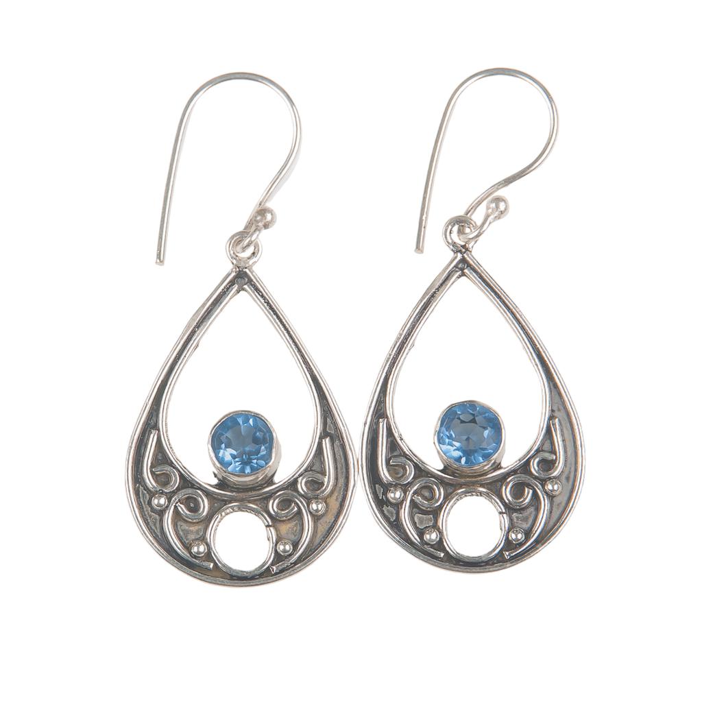 Tanzanite Gemstone 925 Sterling Silver Handcrafted Jewelry Dangle Earrings 1.91" EE-90-4