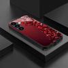 Red Diamond Patterned Glass Phone Case Suitable for Samsung Galaxy S26 S25 S24 S23 S22 S20 FE/Ultra/Plus5G Anti Drop Back Cover