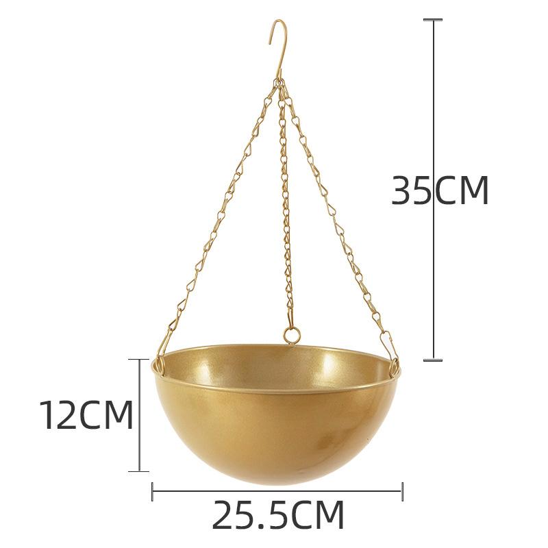 Metal Hanging Plant Flower Pot Nordic Chain Hanging Planter Basket Flower Vase for Home Garden Balcony Decoration