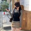 Women's High-End Lyocell Tencel Stripe Henley Neck Slim Fit Long Sleeve Top for Autumn/Winter