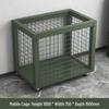 Large Army Green Heavy-Duty Mobile Mesh Storage Cage with Wheels
