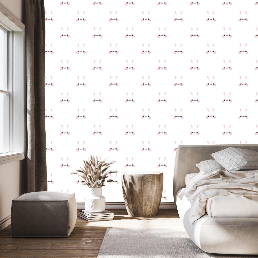 Cute Rabbits Wallpaper for Living Room and Bedroom 50x1000