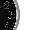 Hometime Round Black Wall Clock Silver Hands 12