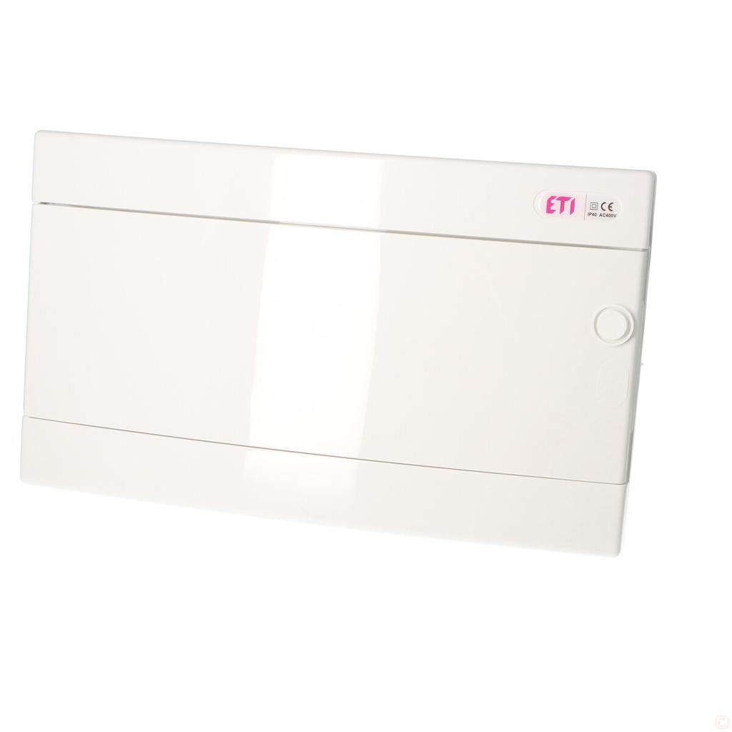 Flush-mounted distribution board 18 modules IP40 white door ECM18PO