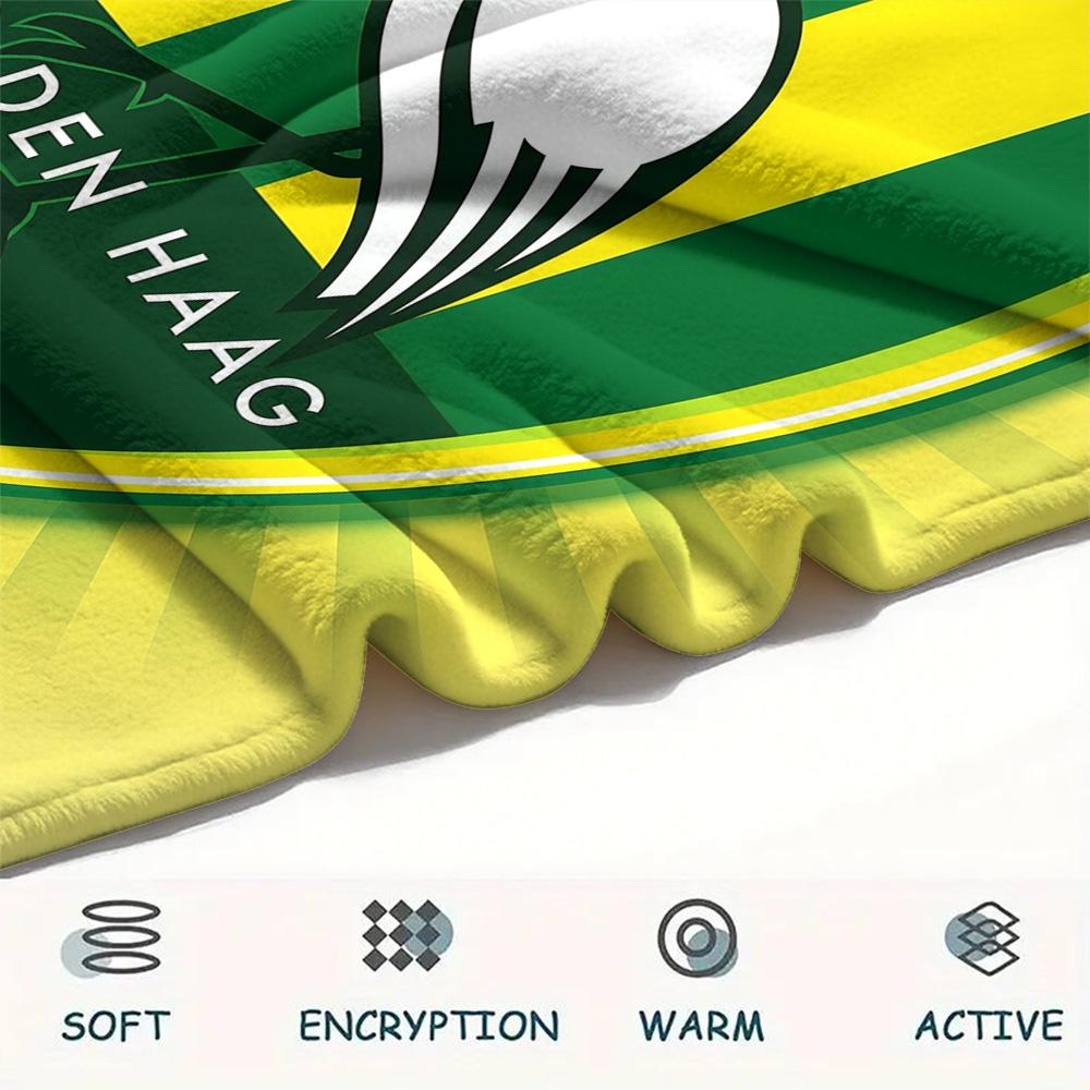 ADO Den Haag Flannel Blanket, High Quality Comfortable for All Seasons, Home Decor, Warmth and Comfort