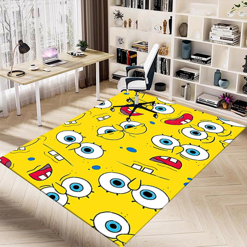 1pc Spongebob Squarepants Carpet for Playroom Bedroom Living Room Sofa Home Decor,kids Game Area Rug Non-slip Floor Mat Y7295