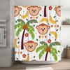 Dieren Fruit Patroon Douchegordijn 3D Geprint Stof Waterdicht Decoratief Voor Badkamer Kindvriendelijk