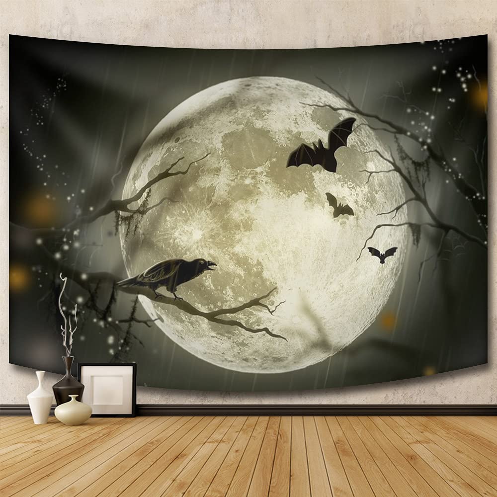 Full Moon Tapestry Galaxy Tree Starry Sky Mystic Psychedelic Art Tapestry bedrooms macrame wall hanging room decor aesthetic