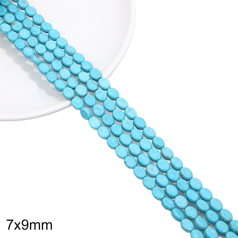 1 Strand 38CM Blue Turquoises Stone Chain Charm Beads Chain DIY Bracelet Necklace Jewelry Making