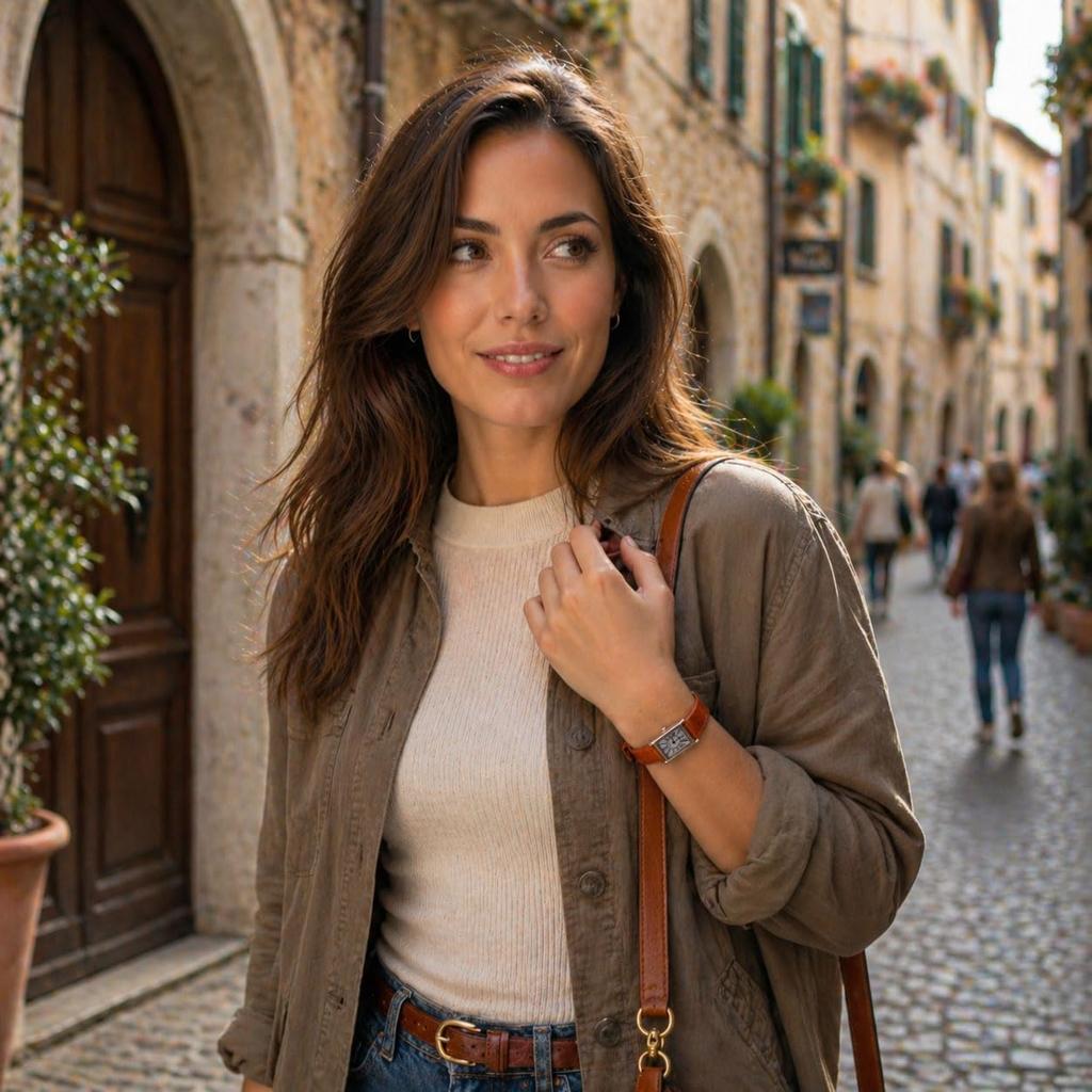 Solar Watch for Made In Japan Crocodile [LCREA] LC2101-PGCOB Women, (Genuine Leather/Orange Brown)