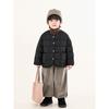 Clothing Boys' Solid Color Cotton Coat Kids Winter Korean Style Round Neck Checkered Cotton Jacket for Young Children Quilted Cotton Warm Coat