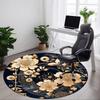 1pc Floral Ornament Office Round Area Rug, Indoor Mat Suitable For Office, Under Office Chairs Bedroom Living Room Home Decor, Room Deco