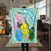 Barbapapa Flannel Blanket, High quality Comfortable for All Seasons, Home Decor, Warmth and Comfort