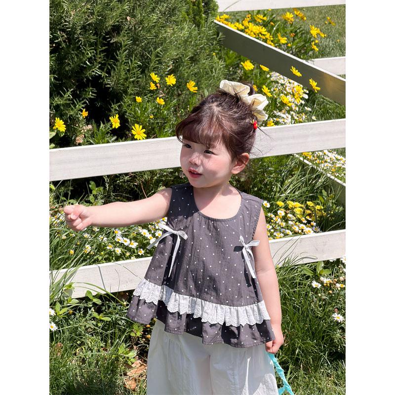 Girls' Korean Style Two-Piece Summer Set: Wide-Leg Pants & Loose Doll Shirt in Princess Style.