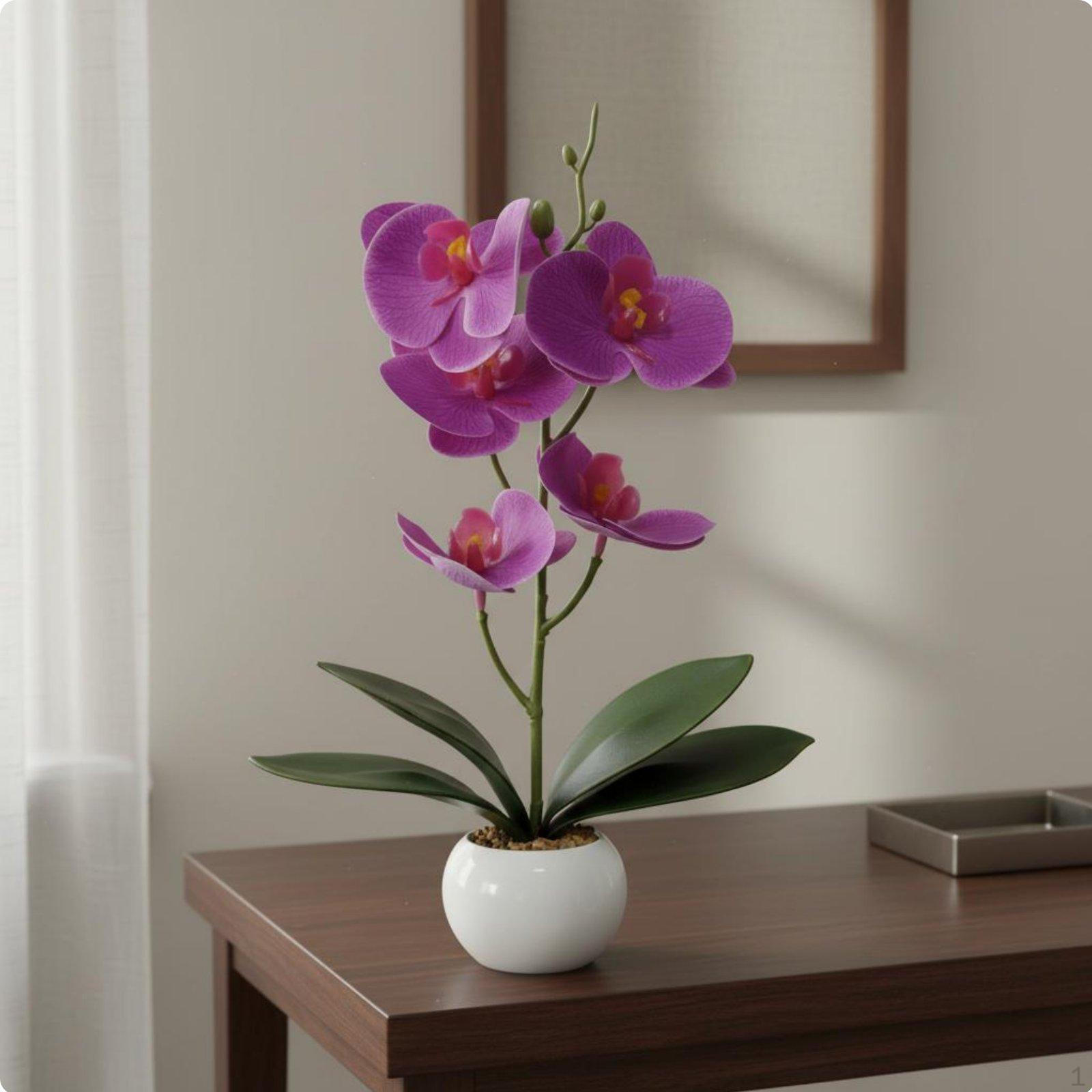 Potted Floral Arrangement Decor Lifelike Artificial Flower in Pot Realistic Look