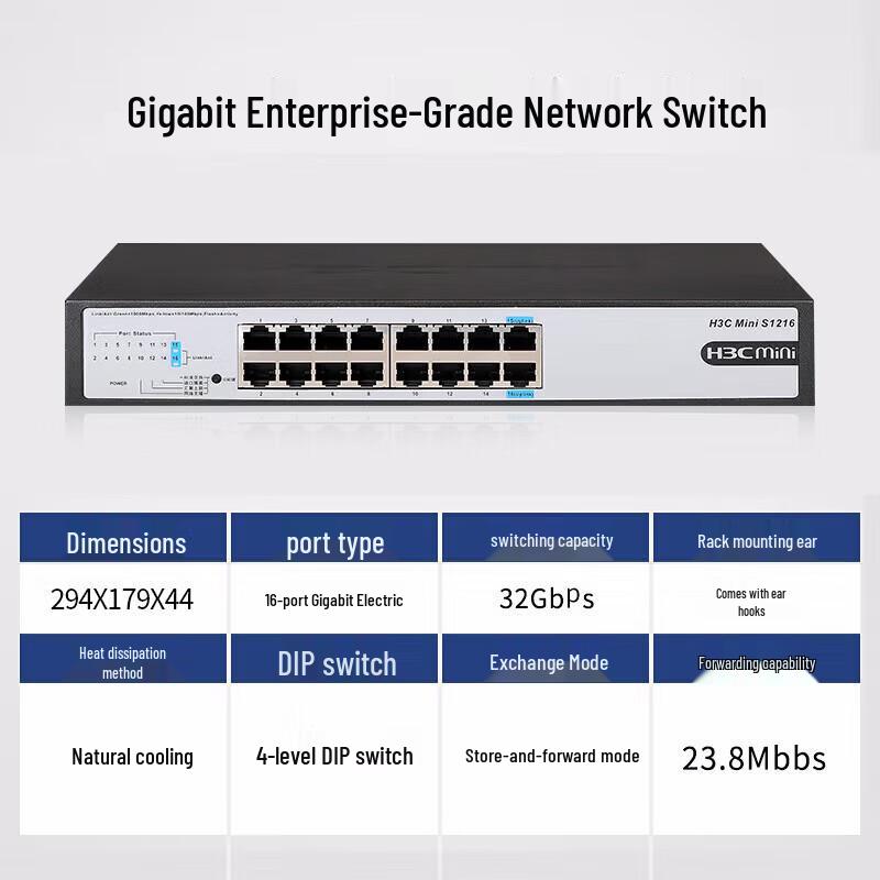 H3C S1216Mini 16-Port Gigabit Unmanaged Ethernet Switch