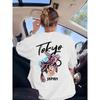 Tokyo Giappone Fiori Carpa Stampa Magliette Donna Estate Casual Maglietta Traspirante Larga Abbigliamento Sportivo Moda Donna Manica Corta