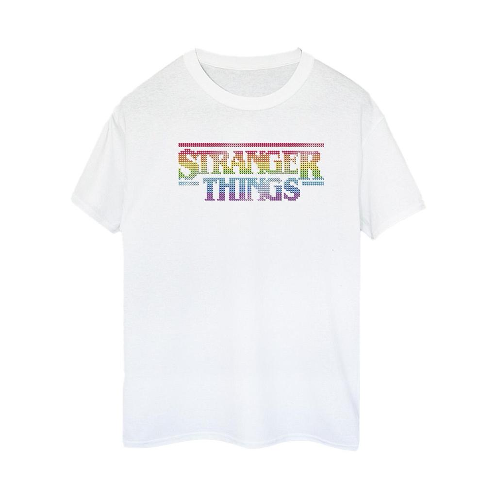 Netflix Womens/Ladies Stranger Things Rainbow Dot Logo Cotton Boyfriend T-Shirt
