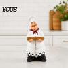 Dining Space Decoration Chef Figurine, Resin Countertop Table Decoration, Funny Statue with Blackboard Ornament Seasoning Bottle/Bottle Opener/Message