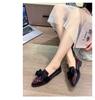 2024 Spring New Comfortable Formal Shoes Fashion Daily Casual Flat Shoes Pointed Bow Square Heel Women's Single Shoes