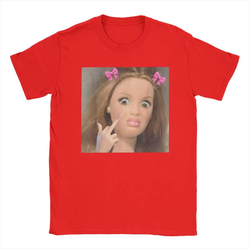 Mens Womens TShirt Funny Disgusting Doll Face Meme Gen Z Cotton Tee Shirt Short Sleeve T Shirts Round Neck Clothing Plus Size