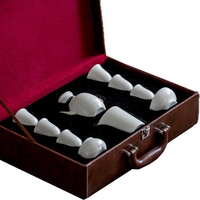 Darunyao Dehua Ivory White Porcelain 10-Piece Gaiwan Tea Set