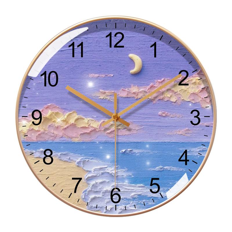 Modern Minimalist Wall Clock Nordic Landscape Ins Style Silent Wall Clock Designer Bedroom Home Decor Orologio Da Parete FYWC