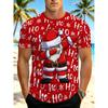 Trendy Christmas-themed Men's Digital-print T-shirt with Eye-catching Fabric for