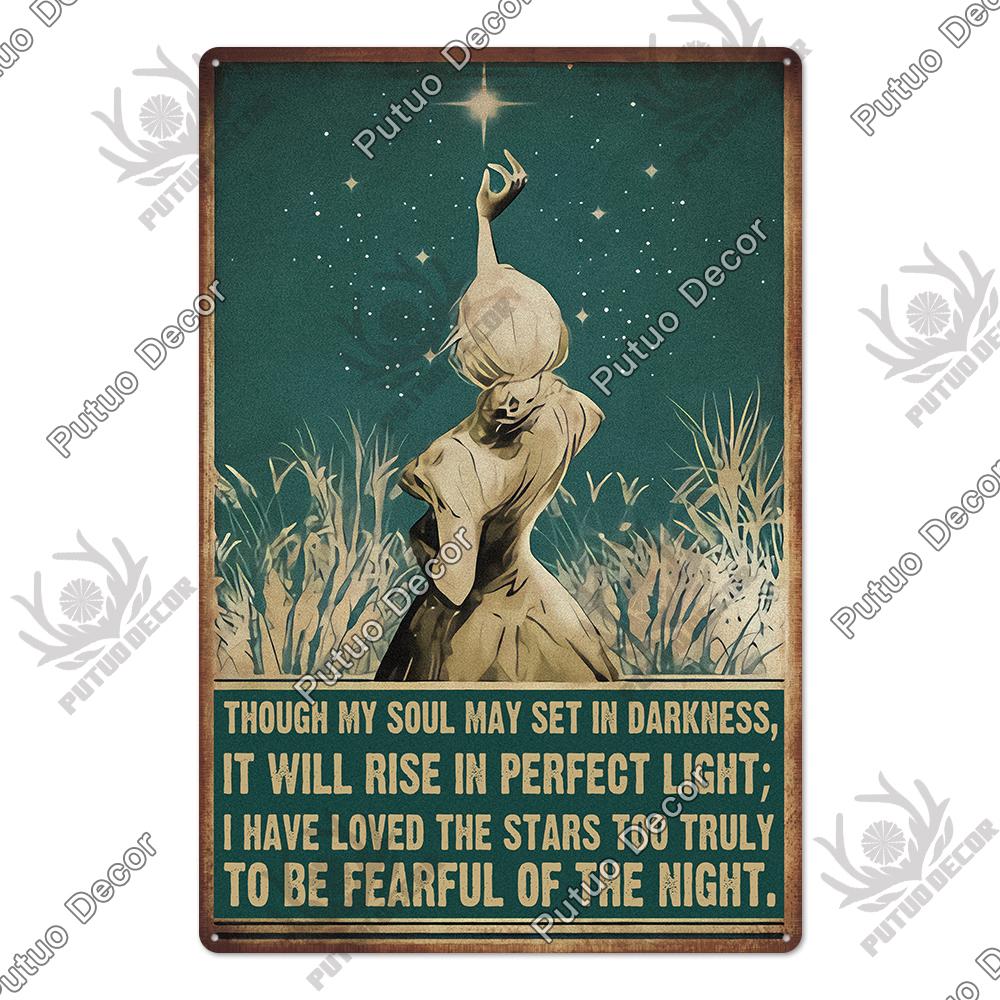 Putuo Decor Funny Cat Vintage Posters Tin Signs Retro Plaque Metal Plate Wall Art Decoration for Home Living Room Pet Shop