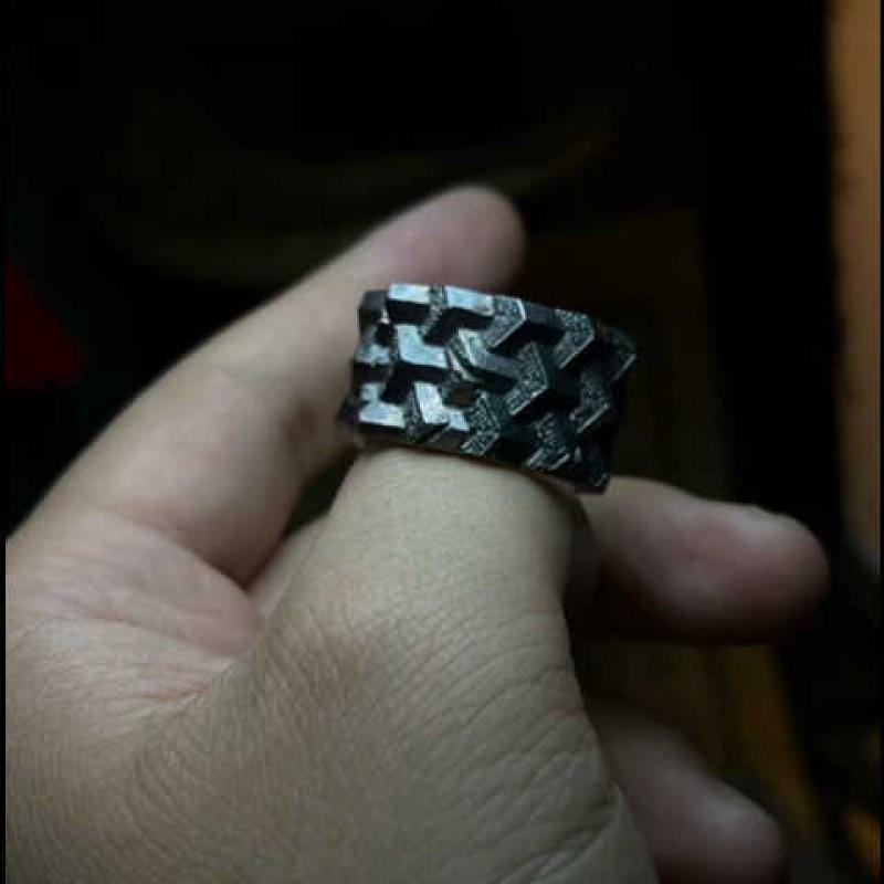 Anillo Abierto Ajustable Hombres Mujeres Vintage Armadura Arma Inspirado Geométrico Chapado Dedo