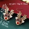 Fashion Green Hairball Christmas Tree Drop Earrings For Women Xmas Bowknot Bells Deer Santa Claus Earring Festival Party Jewelry