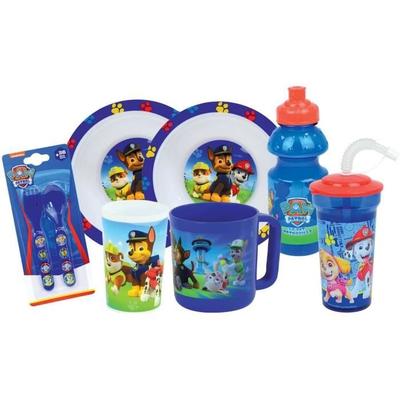 Lote vajilla - CASA DIVERTIDA - PATRULLA CANINA - Vaso, 2 Platos hondos Ø16 cm, cubiertos, cantimplora, vaso y taza