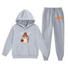 Kids Halloween Hoodie Set with Graphic Print Pullover Sweatshirt and Matching Pants Comfortable Casual Outfit for Boys and Girls
