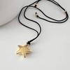 Star Pendant Collar Necklace Adjustable Black Rope Choker Necklace Jewelry