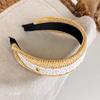 Bohemian Straw Wide-Brimmed Headband for Women - Vacation Style Hair Accessory