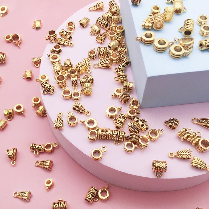 

Antique Gold Large-Hole Tee Hanger Curved Tube for DIY Bracelets