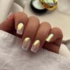 Hochwertige tragbare künstliche Nägel im Mandel-Nude-French-Stil – mittellange und lange Nagelspitzen