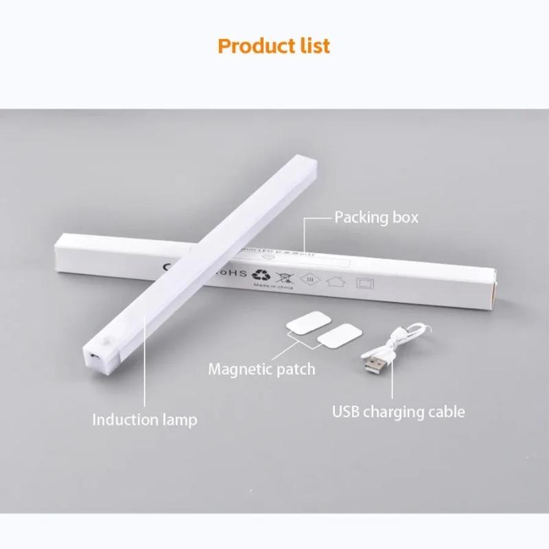 LED Motion Sensor Light Wireless LED Night Light Type C Rechargeable Light Cabinet Wardrobe Lamp Staircase Backlight For Kitchen