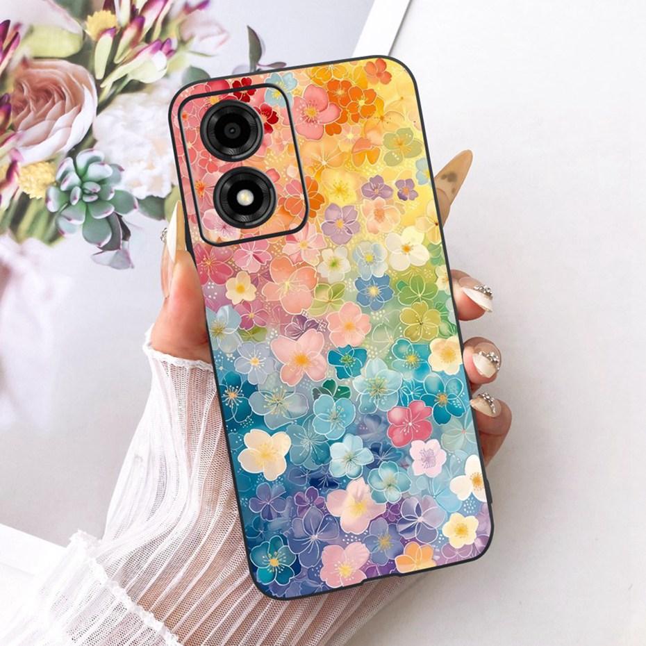 Cute Printing Phone Case For Motorola Moto E14 Soft Black Silicone TPU Cases For Moto E14 Covers Bumpers