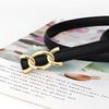 Elegant Womens Pu Skinny Belt With Gold Alloy Buckle For Formal And Casual Style