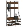 Clothes Stand with Shoe Shelf Brown Oak Effect 100 X 40 X 184 Cm