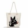 Black Cat Print Thick Rope Single-shoulder Beach Bag 7212