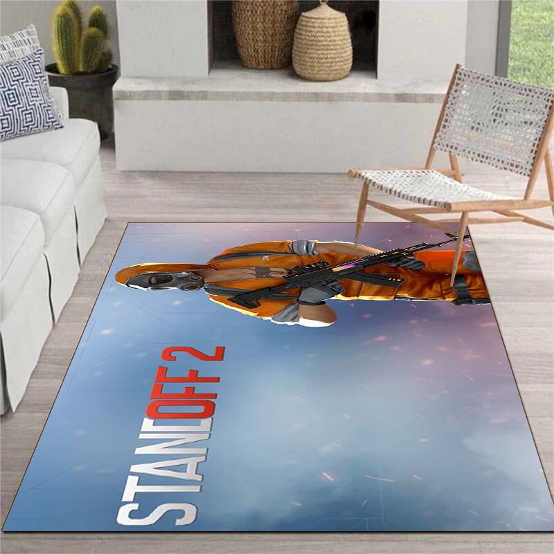 Shooter Game Characters Group Area Rug, Post-Apocalyptic Non-Slip Floor Mat 40x60cm( 15x23in )