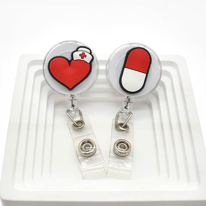 1PCS Hospital Retractable Badge Reel with Belt Clip Cute Nurse Doctor Name Tag Card Holder Accessories Office Supply Clip