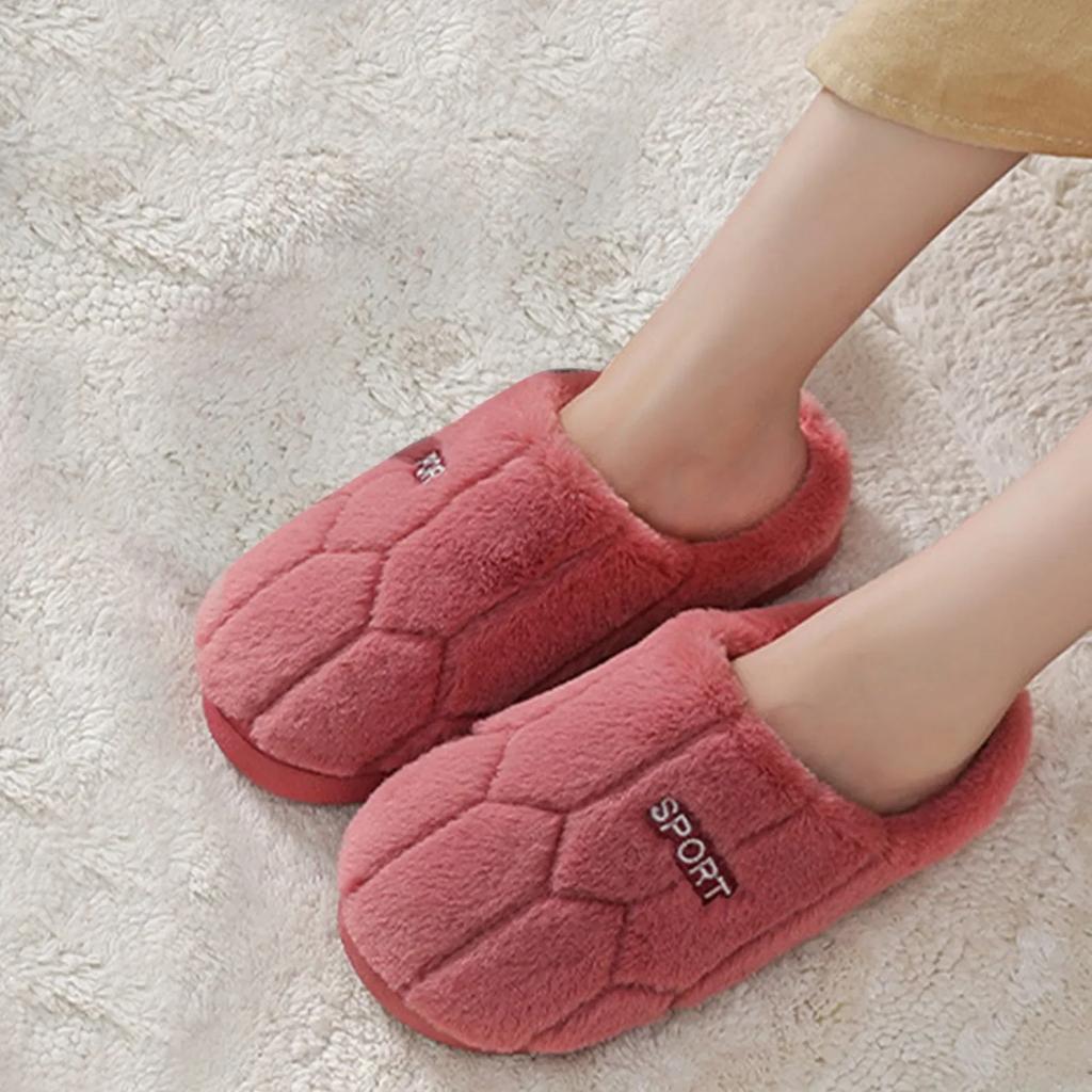 Fashion 2024 New Fur Slippers House Women Fluffy Slides Winter Warm Plush Slipper Bedroom Couples Comfortable Soft Toe Wrap Cotton Shoes