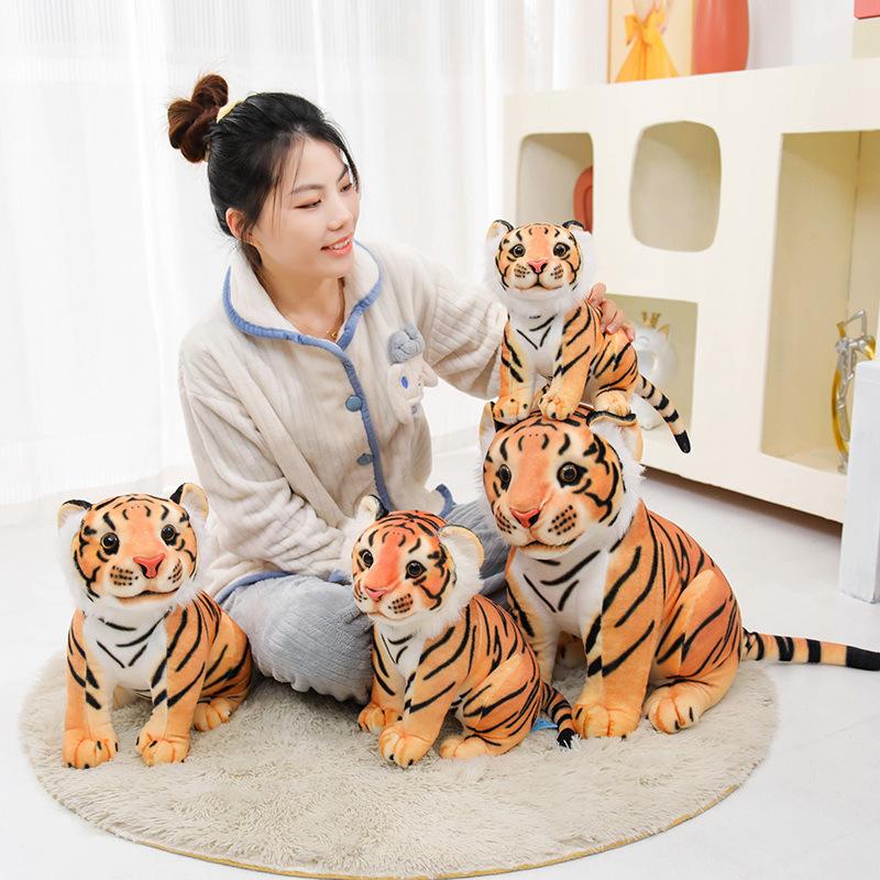 Cute Simulation Yellow Tiger Doll Plush Toy Siberian Tiger Doll Children'S Company Soothing Doll